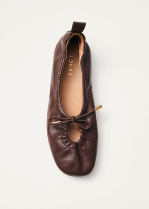 Rosalind Brown Leather Ballet Flats from Alohas