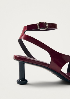 Miquela Onix Burgundy Leather Sandals from Alohas