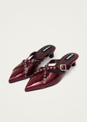 Zyra Onix Burgundy Leather Mules from Alohas