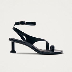 Miquela Onix Black Leather Sandals from Alohas