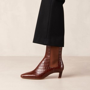 Kaleo Alli Brown Leather Ankle Boots from Alohas