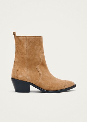 Austin Suede Tan Leather Ankle Boots from Alohas