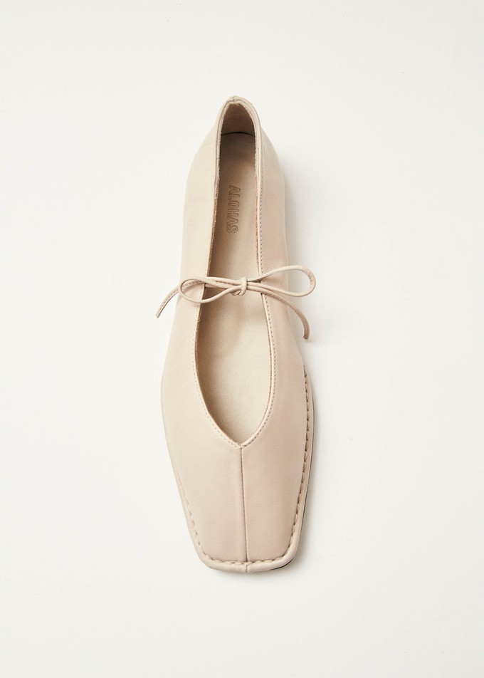 Sway Cream Leather Ballet Flats from Alohas