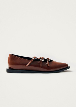 Jive Onix Brown Leather Ballet Flats from Alohas