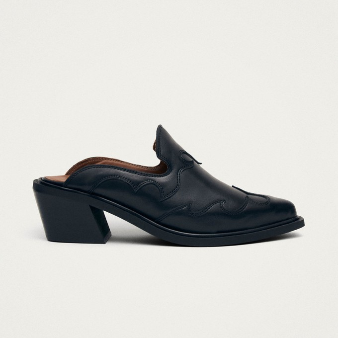 Weston Black Leather Mules from Alohas