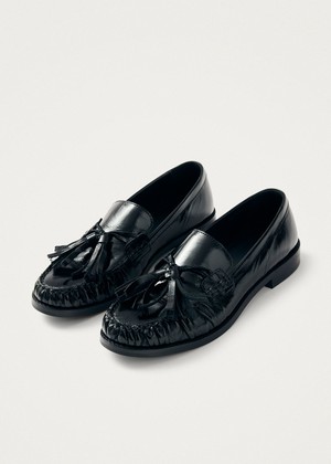 Marietta Onix Black Leather Loafers from Alohas