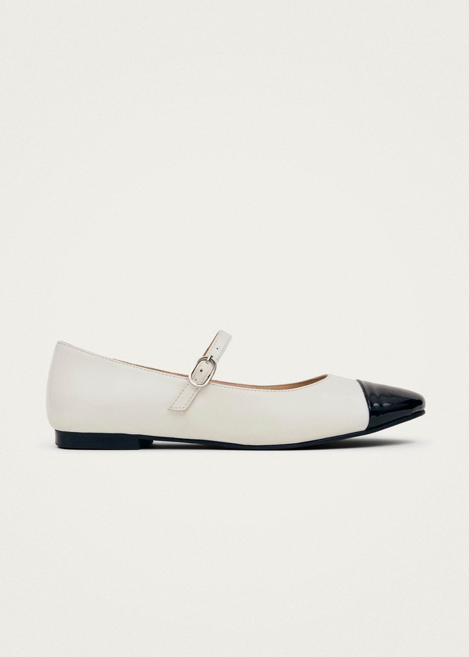 Musa Bicolor Black Cream Leather Ballet Flats from Alohas