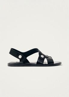 Mindy Onix Black Leather Sandals via Alohas