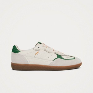 Tb.490 Rife Grain White Grass Green Leather Sneakers from Alohas