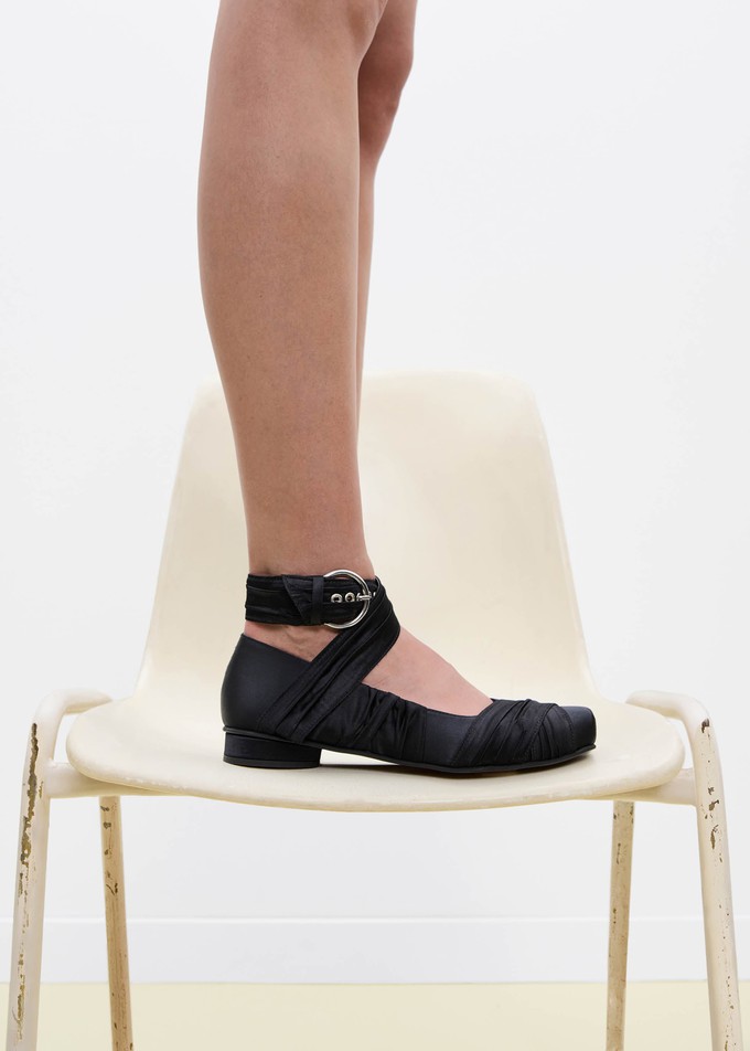 Volant Silky Black Ballet Flats from Alohas