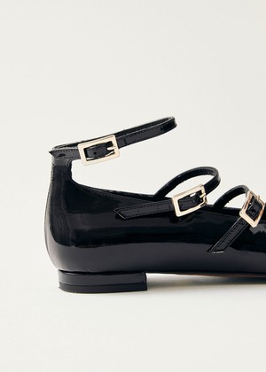 Luke Onix Black Leather Ballet Flats from Alohas