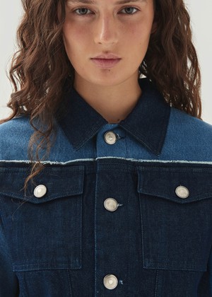 Sand Bicolor Indigo Denim Jacket from Alohas