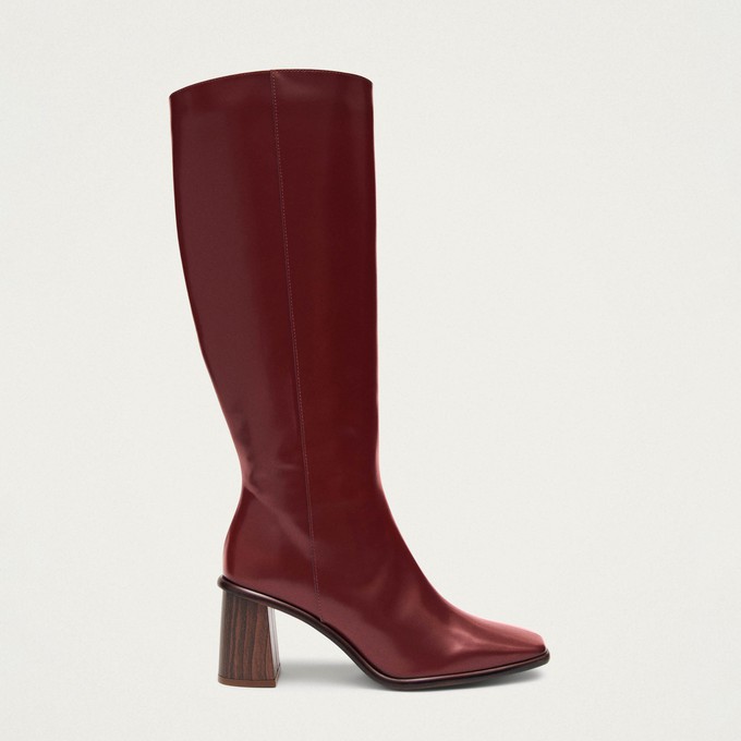 East Sleek Burgundy Leather Boots from Alohas