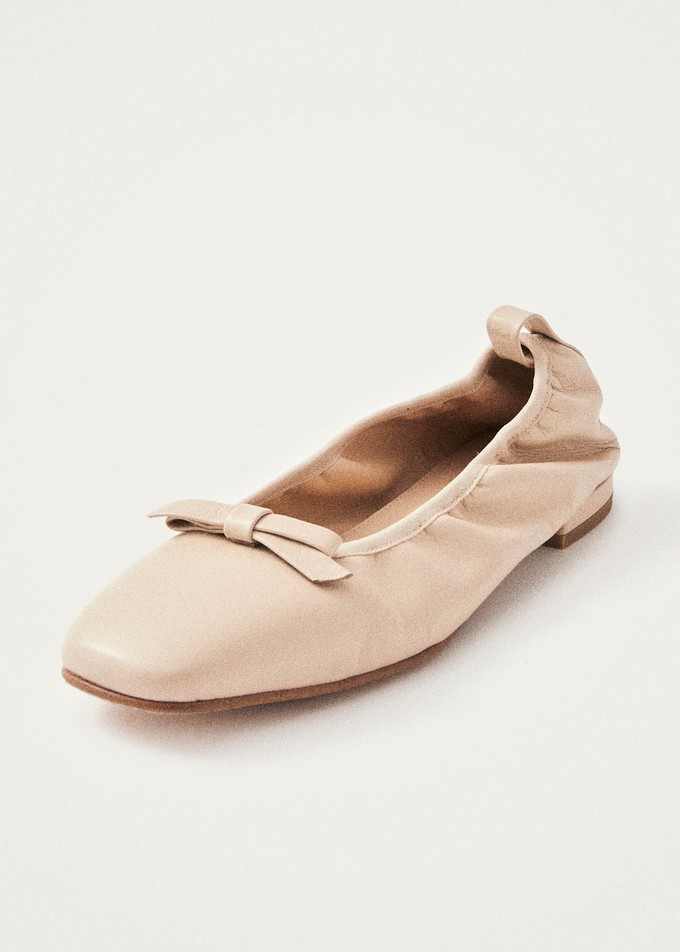 Freya Cream Leather Ballet Flats from Alohas