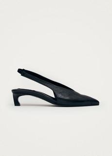 Evadne Black Leather Pumps via Alohas