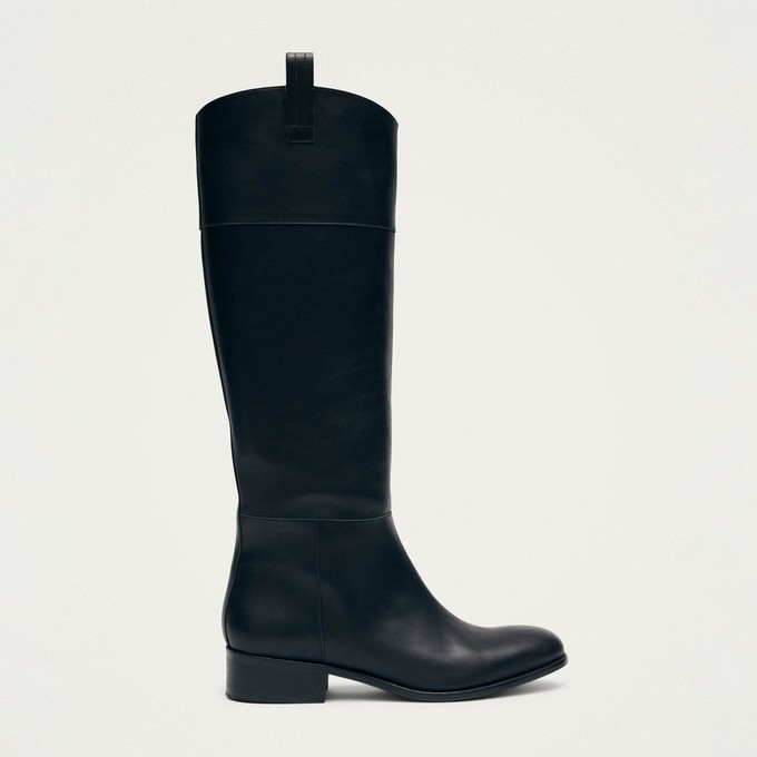 Billie Black Leather Boots from Alohas