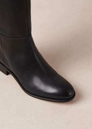 Billie Bicolor Black Burgundy Leather Boots from Alohas