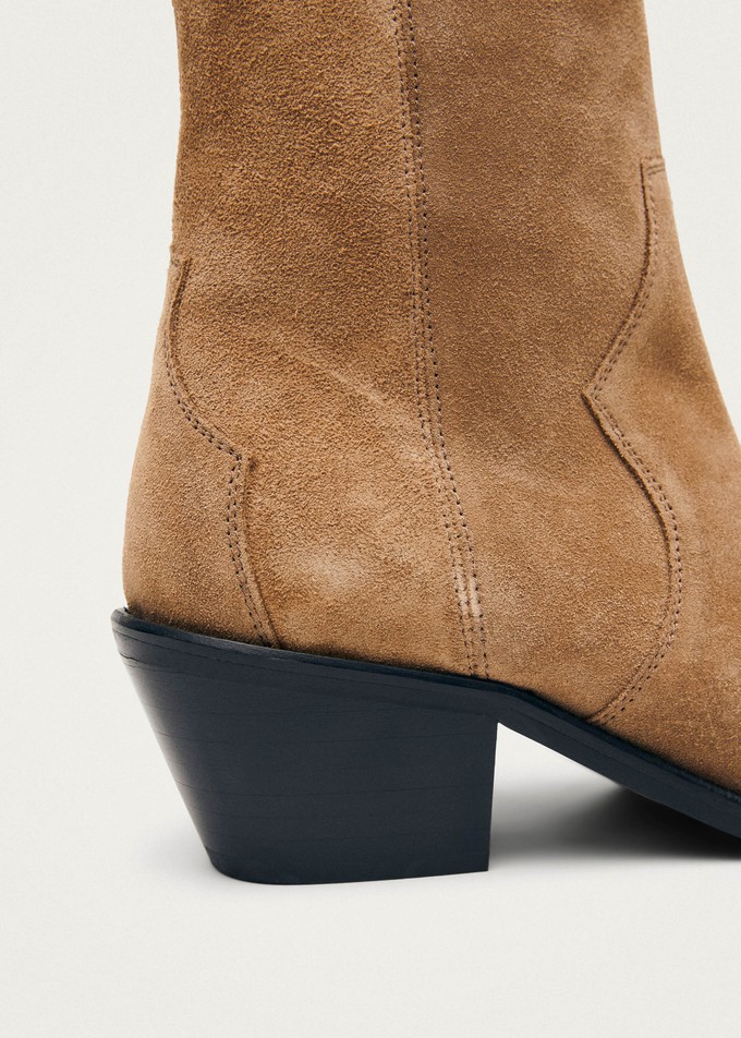 Austin Suede Tan Leather Ankle Boots from Alohas