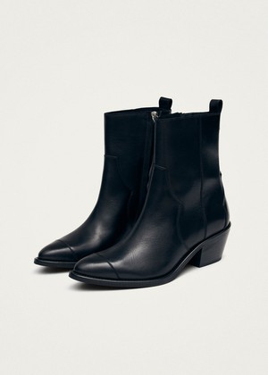 Austin Black Leather Ankle Boots from Alohas