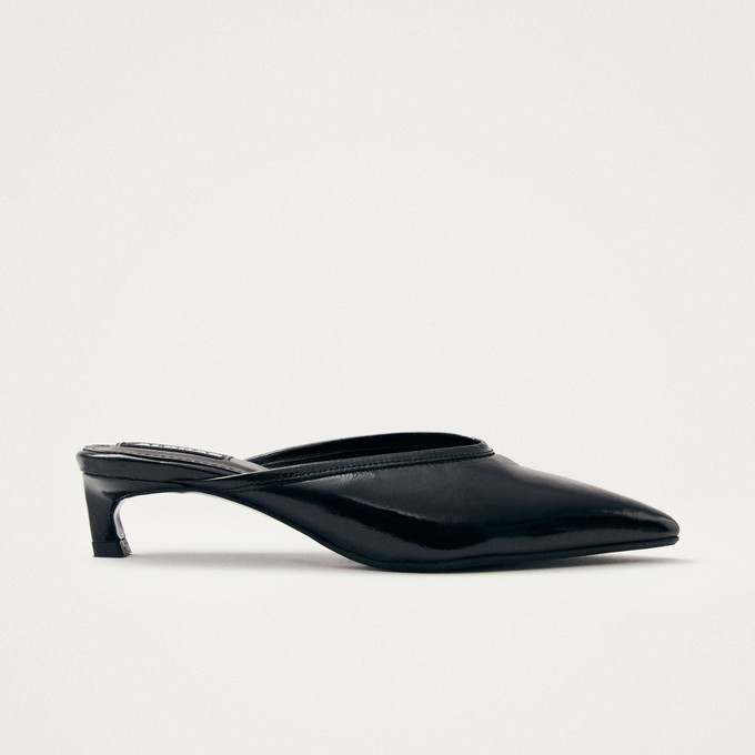 Tessa Onix Black Leather Mules from Alohas