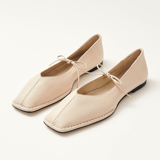 Sway Cream Leather Ballet Flats from Alohas