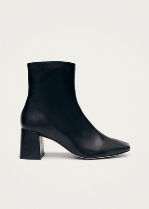 Watercolor Black Vegan Leather Ankle Boots from Alohas