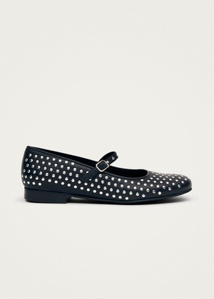 Lucien Black Leather Ballet Flats from Alohas