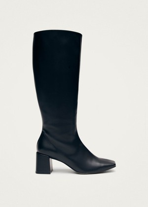 Chalk Black Vegan Leather Boots from Alohas