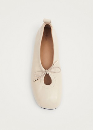 Rosalind Cream Leather Ballet Flats from Alohas