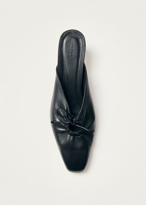 Amar Black Leather Mules from Alohas