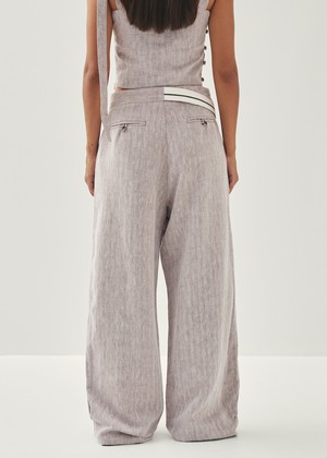 Moca Linen Brown Trousers from Alohas