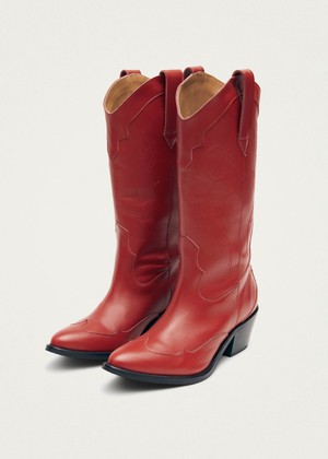 Liberty Red Leather Boots from Alohas