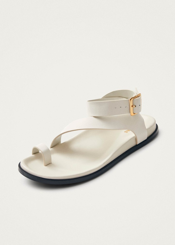 Myles White Leather Sandals from Alohas