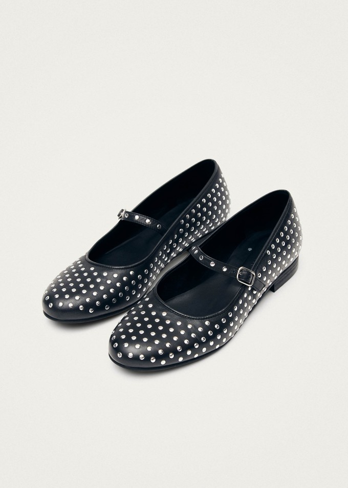 Lucien Black Leather Ballet Flats from Alohas