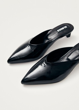 Tessa Onix Black Leather Mules from Alohas