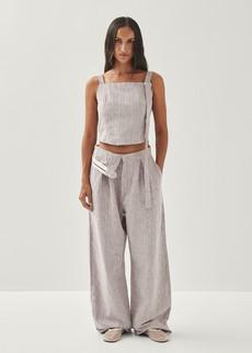 Moca Linen Brown Trousers via Alohas