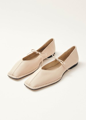 Sway Cream Leather Ballet Flats from Alohas