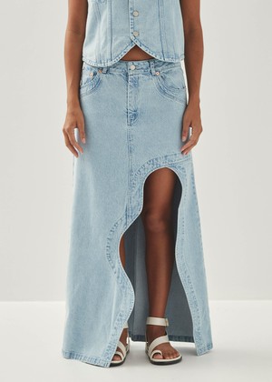 Carmina Light Blue Denim Skirt from Alohas