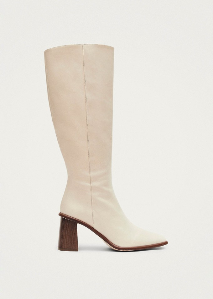 East Cream Leather Boots from Alohas