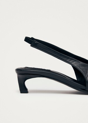 Evadne Black Leather Pumps from Alohas