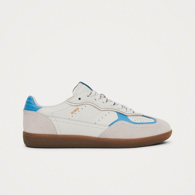 Tb.490 Rife Grain White Cornflower Blue Leather Sneakers from Alohas