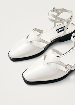 Aveline Cream Leather Ballet Flats from Alohas