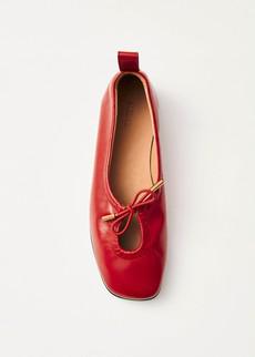 Rosalind Red Leather Ballet Flats via Alohas
