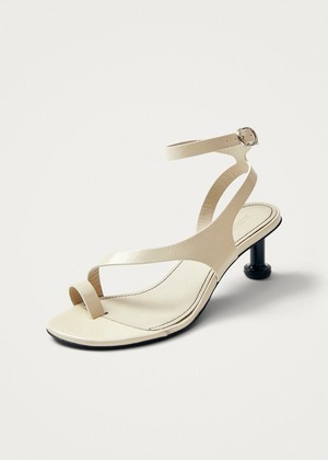 Miquela Onix Cream Leather Sandals from Alohas