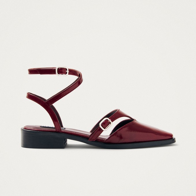 Aveline Burgundy Leather Ballet Flats from Alohas