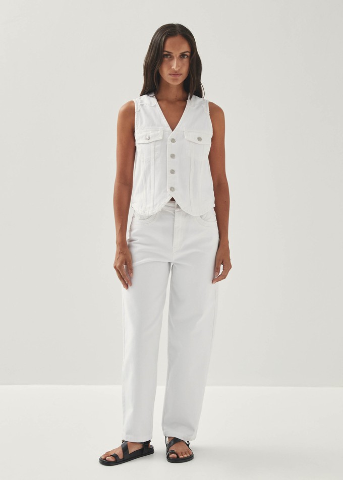 Lorenza White Denim Trousers from Alohas