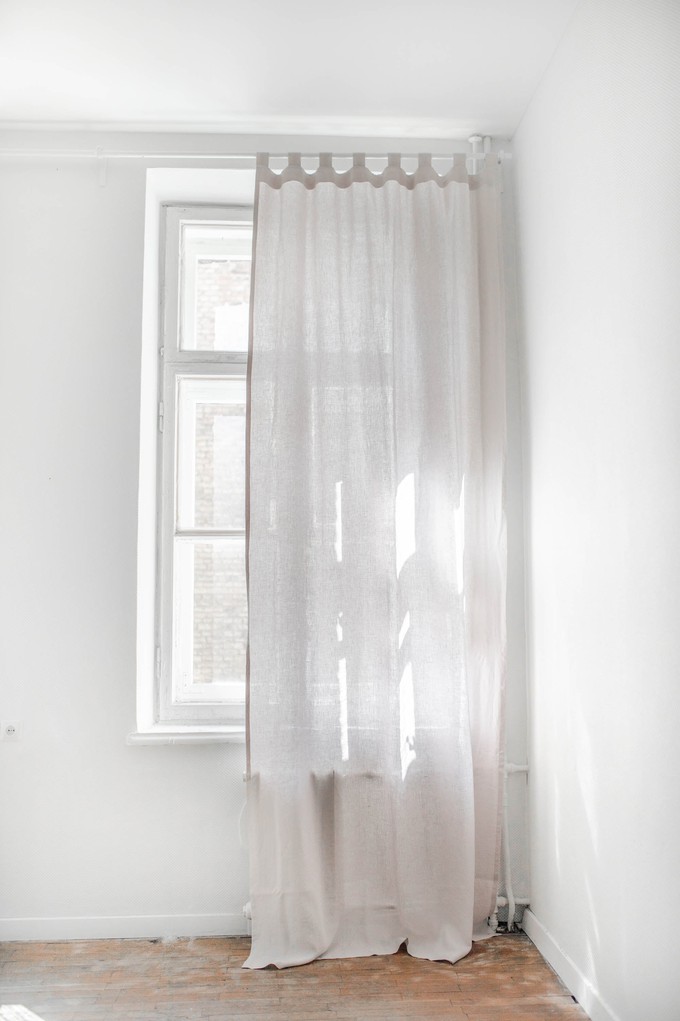 Tab top linen curtain in Cream from AmourLinen