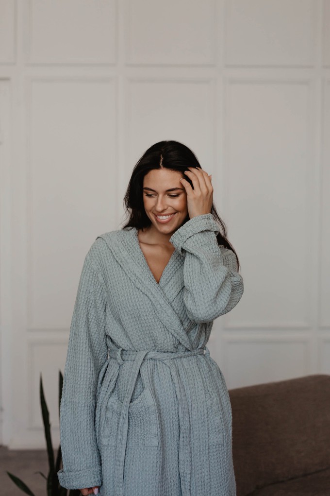 Waffle linen bathrobe Snuggle from AmourLinen