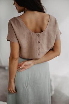 LISA crop top in Rosy Brown via AmourLinen