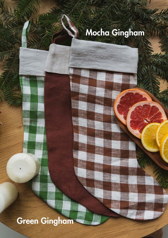 Linen Christmas stocking from AmourLinen